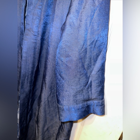 Womens Jacket Reversible Blue White Paisley Open Bohemian Short Cuff Sleeves - Picture 7 of 8